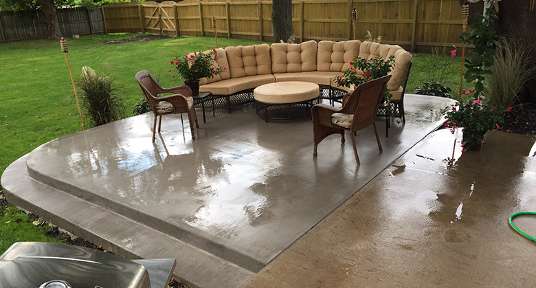 concrete patio with furniture installed by grasshopper concrete services the preferred choice for concrete companies in syracuse ny